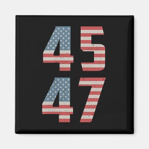 Aimant 45 47 Trump Vintage Retro Usa Drapeau 2025 Préside