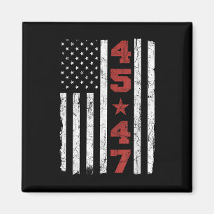 Aimant 45 47 Trump Vintage Usa Drapeau 2025 Président Ell