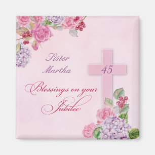 Aimant 45e anniversaire de vie religieuse Sœur catholique