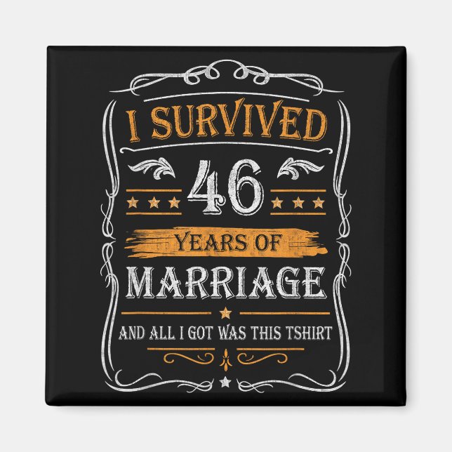 Aimant 46th Wedding Anniversary Shirt Couples Husband Wif (Devant)