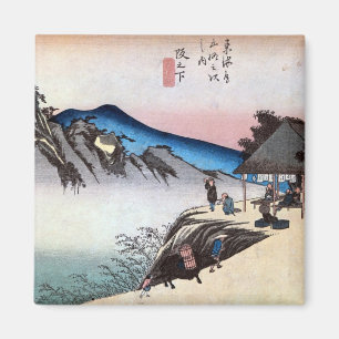 Aimant 49. 坂下宿, 広重 Sakashita-juku, Hiroshige, Ukiyo-e
