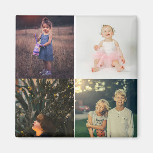 Aimant 4 Family Photo Collage Personnalisé Moderne