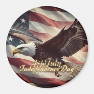 Aimant 4 juillet aigle avec drapeau américain