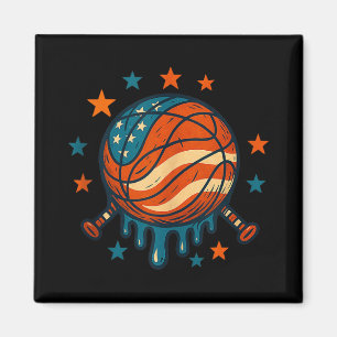 Aimant 4 juillet Basketball Drift Patriotic American Fla