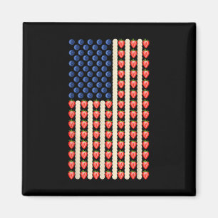 Aimant 4 juillet Jello de fraise Usa Drapeau gâteau Homme