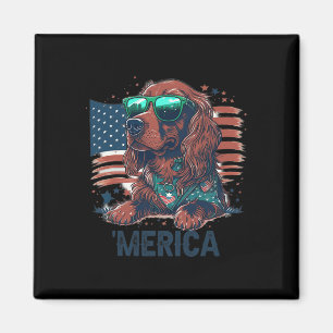 Aimant 4 juillet Patriotique Irlandais Setter Chien Meric