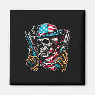 Aimant 4 juillet Patriotique Usa Skeleton Skull Us Ameriq