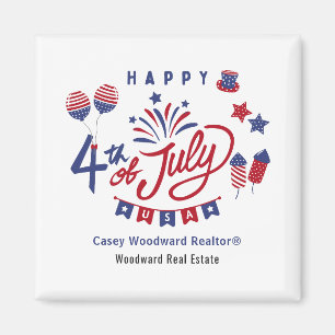 Aimant 4 juillet USA heureux   Marketing immobilier