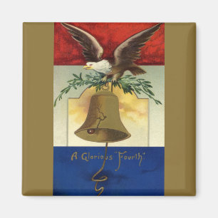 Aimant 4 juillet vintage avec Eagle et Liberty Bell