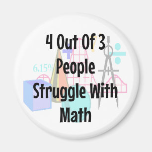 Aimant 4 Sur 3 Les Gens Luttent Avec Les Maths, Plaisante