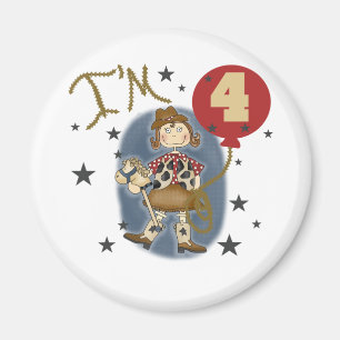 Aimant 4e Cowgirl Tshirts et cadeaux d'anniversaire