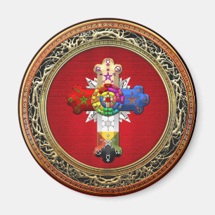 Aimant [500] Rosy Cross (Croix Rose) sur Red & Gold