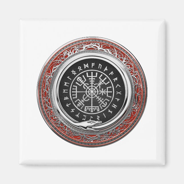 Aimant [500] Vegvisir - Viking Silver Magic Runic Compass (Devant)