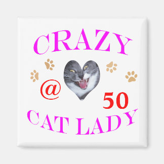 Aimant 50 Dame de chat fou