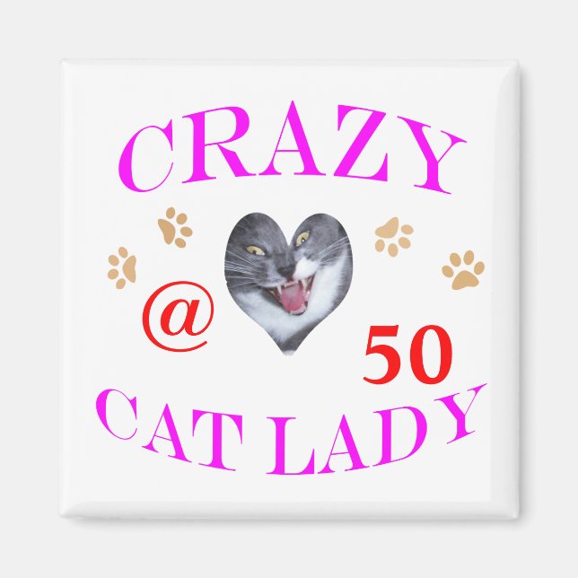 Aimant 50 Dame de chat fou (Devant)