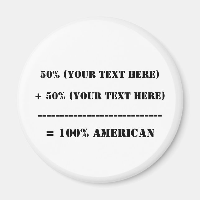 Aimant 50% (Votre Texte Ici) (Devant)