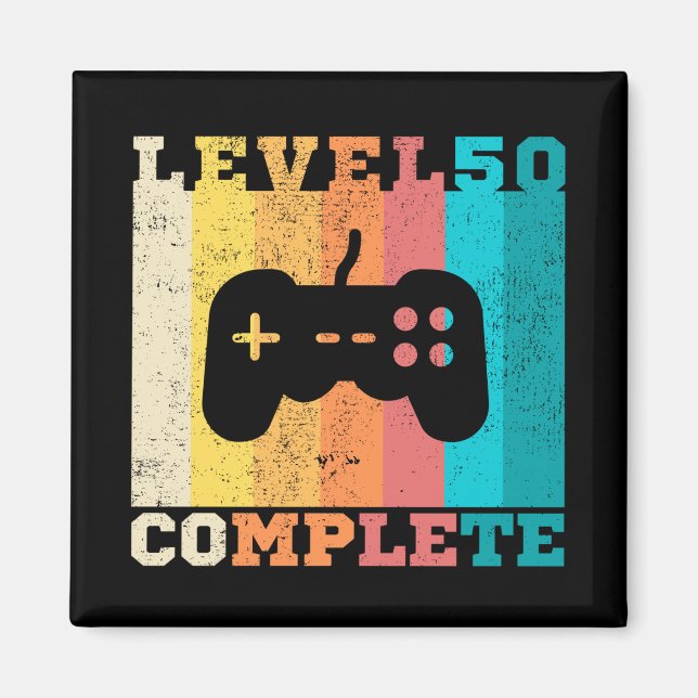 Aimant 50e anniversaire / Anniversaire Niveau 50 achevé (Devant)