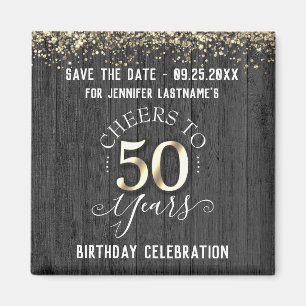Aimant 50e anniversaire d'or Enregistrer la date