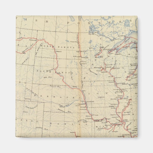 Aimant 59 Rivières navigables, routes 1890 (Devant)