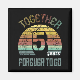 Aimant 5 ans de mariage pour couple assorti