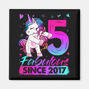 Aimant 5 Ans Unicorne Flossant 5e Anniversaire Girl Uni