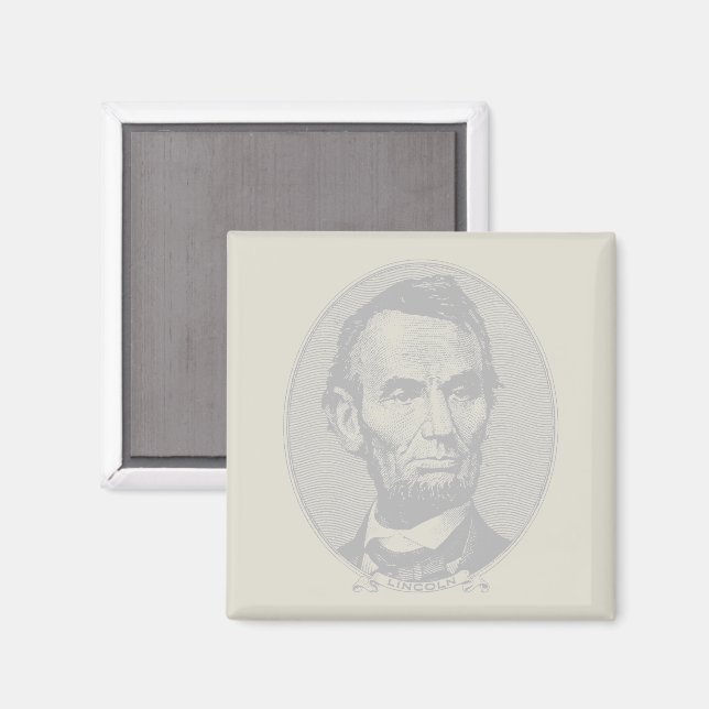 Aimant $5 Dollar Argent du président Abraham Lincoln (Recto/Verso)