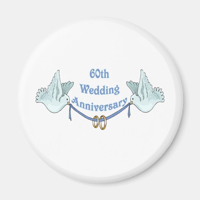 Aimant 60e anniversaire de mariage cadeaux t (Devant)
