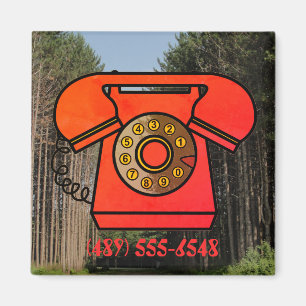 Aimant 60s Retro nature phone number