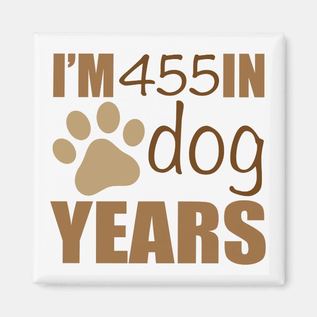 Aimant 65e anniversaire année de chien (Devant)