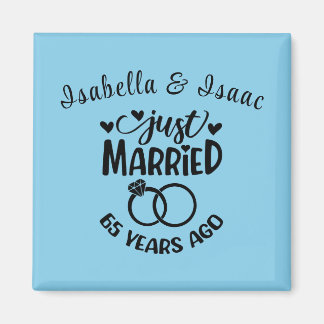 Aimant 65e anniversaire du Mariage Noms personnalisés Sky