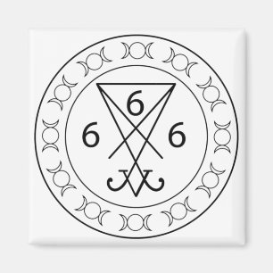 Aimant 666 Lucifers sigil Black