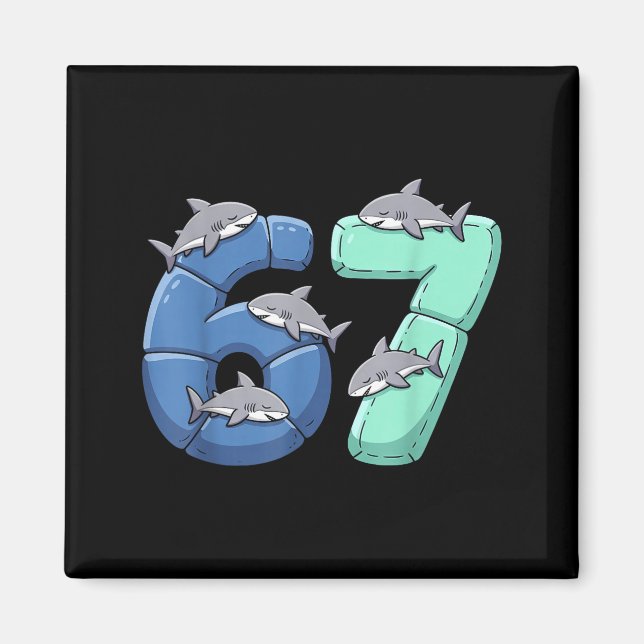 Aimant 67 Animals Funny 67 Brainrot Youth Kids Shark 67  (Devant)