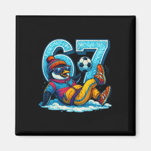 Aimant 67 Cadeau drôle de foot de pingouin d'hiver _1