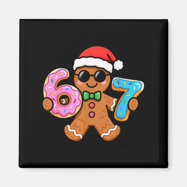 Aimant 67 Christmas Gingerbread Six Seven Meme Gen Alpha  (Devant)
