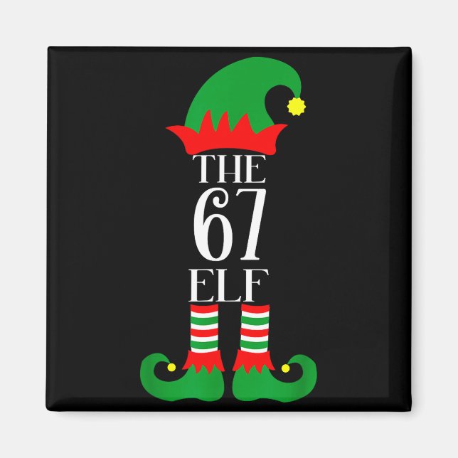Aimant 67 Elf Christmas Costume Pajama 67 Meme Gen Alpha  (Devant)
