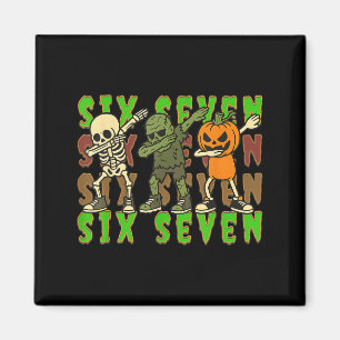 Aimant 67 Halloween Meme Six Seven Squelette Dabant Zombi