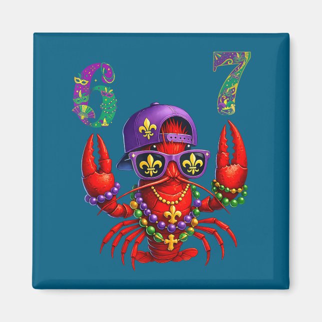 Aimant 67 Mardi Gras Crawfish Beads Six Seven Carnival Bo (Devant)