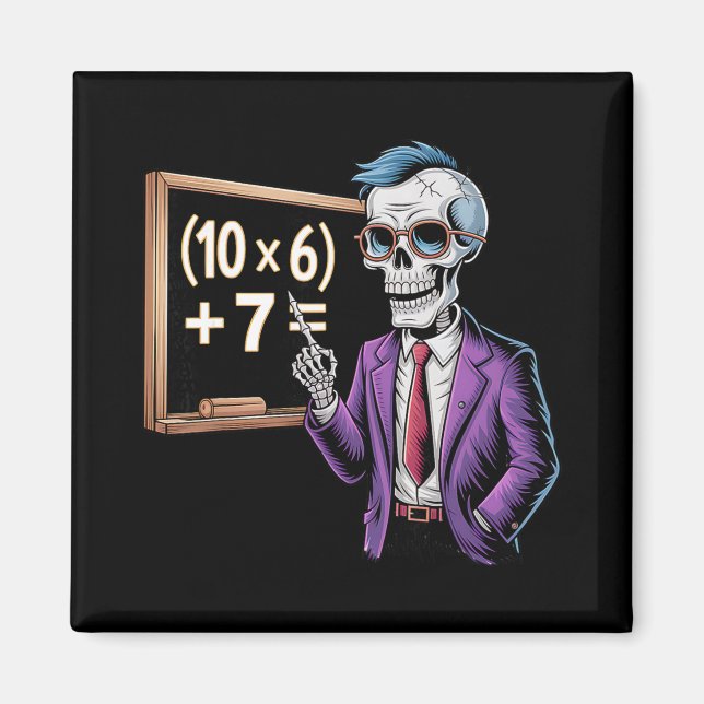 Aimant 67 Math Teacher Meme Brainrot Six Seven Halloween  (Devant)