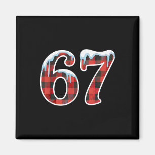 Aimant 67 Meme de Noël drôle Six Seven Argot