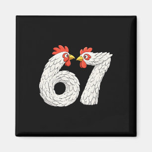 Aimant 67 Meme de poulet Six Sept Drôle Enfants Adolescen