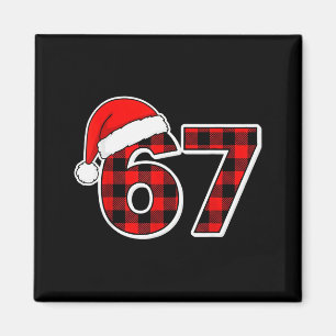 Aimant 67 Mème drôle de Noël à carreaux rouges Xmas Pyjam
