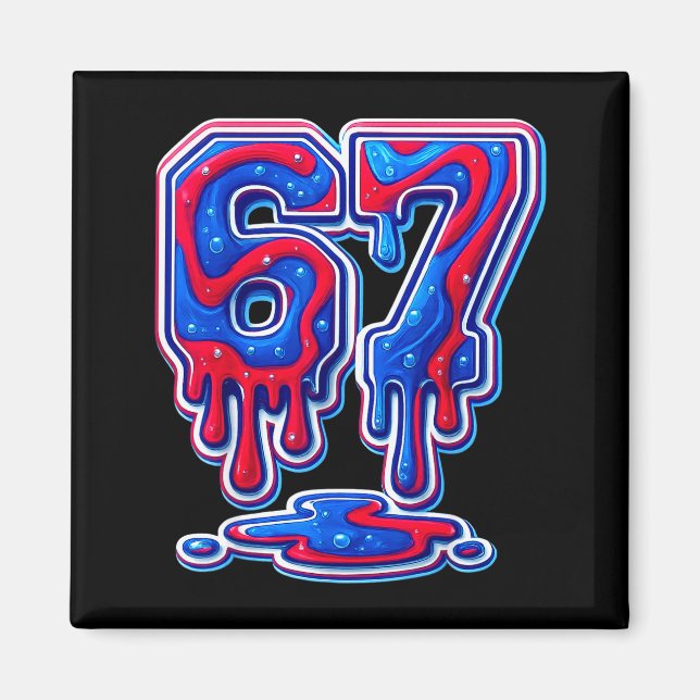 Aimant 67 Meme Funny Six Seven For Boys And Girls Cool  (Devant)