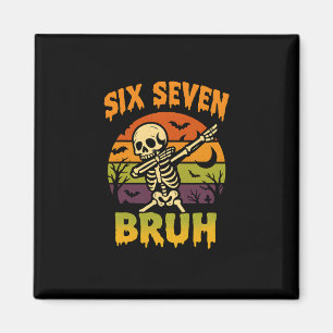 Aimant 67 Meme Halloween 6 7 Squelette Six Sept Nombres F