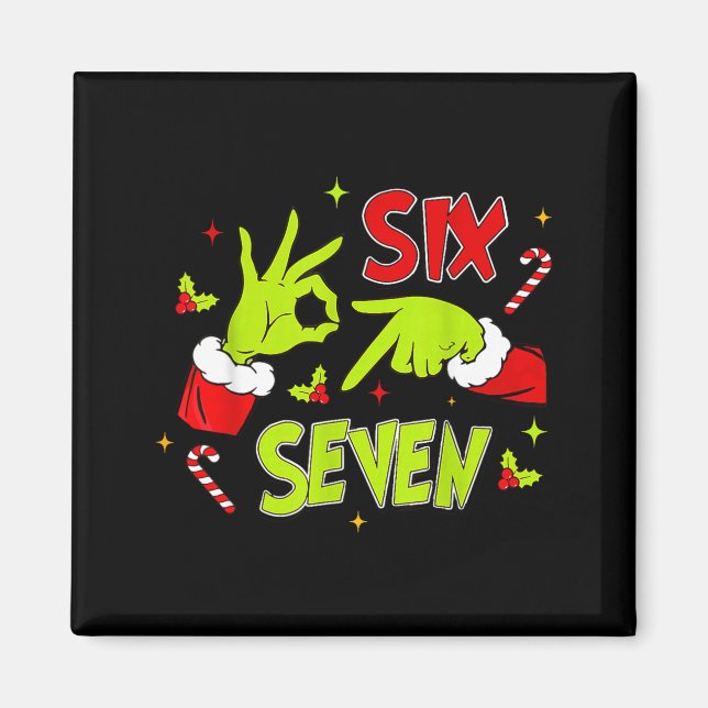 Aimant 67 Meme Humor 6-7 Funny Xmas Six Seven Christmas  (Devant)