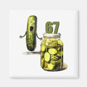 Aimant 67 Meme Pickle Surprise Une Bouteille De Pickles T