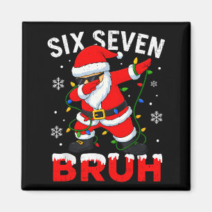 Aimant 67 Meme Six Seven Bruh Santa qui fait le dab Drôle