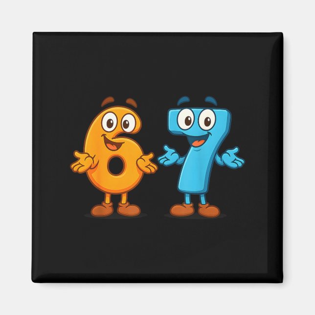 Aimant 67 Meme Six Seven Kids Number Blocks Math Teacher  (Devant)