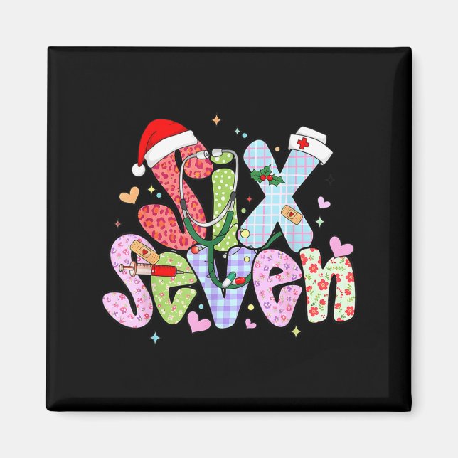 Aimant 67 Meme Six Seven Nurse Christmas Funny Nursing Wo (Devant)