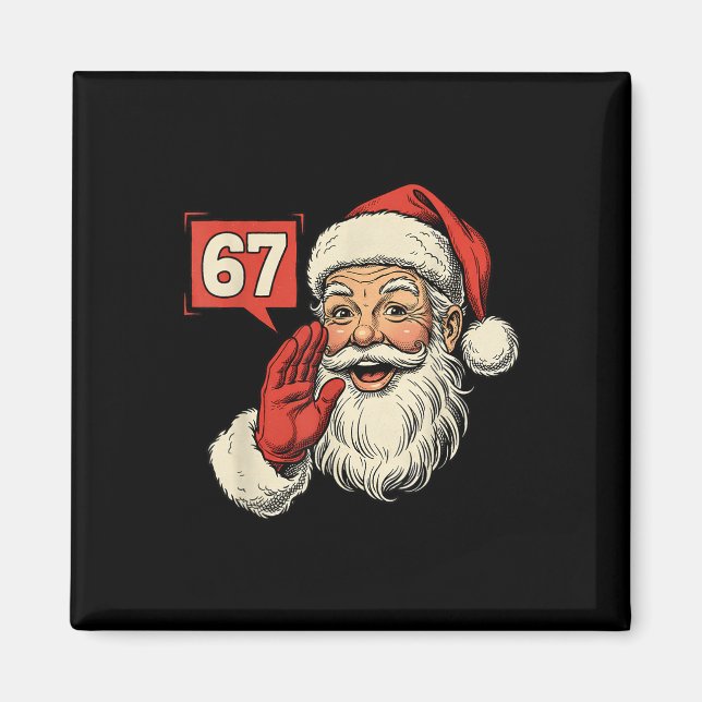 Aimant 67 Meme Six Seven Santa Funny Christmas Gen Z Alph (Devant)