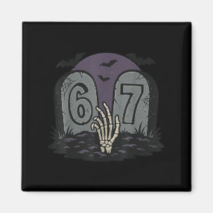 Aimant 67 Meme Squelette Halloween Soky - Six Seven Génér